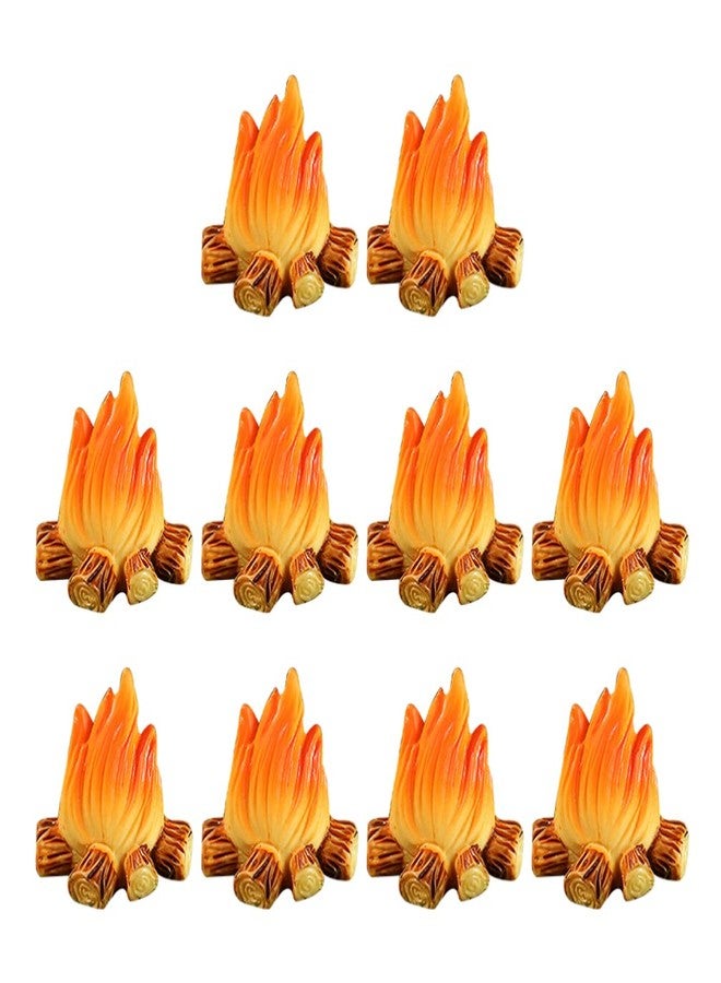 SHINEOFI 10Pcs Miniature Campfire Set - Realistic Bonfire Models for Fairy Gardens, Terrariums, Dollhouse Scenes, DIY Craft Projects, Flower Pot Decor, Mini Landscape Displays - Image 1